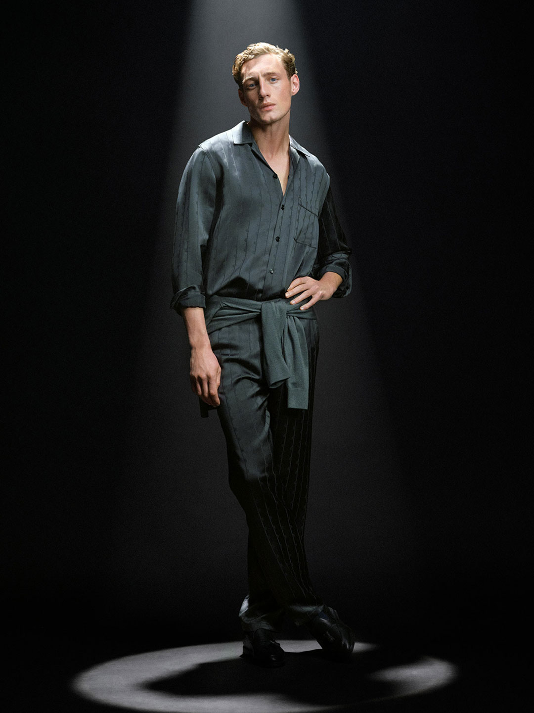 dark green satin set
